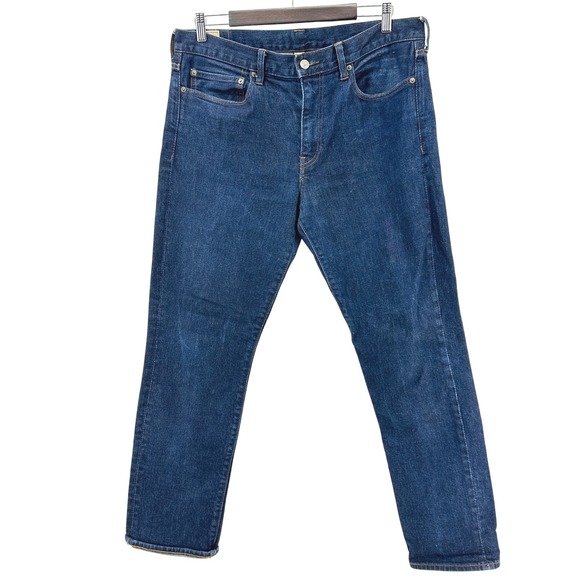 J.Crew 770 Straight-Fit Stretch Jeans Mens 34x30 Indigo Blue Denim Exc.Cond. - Picture 2 of 12